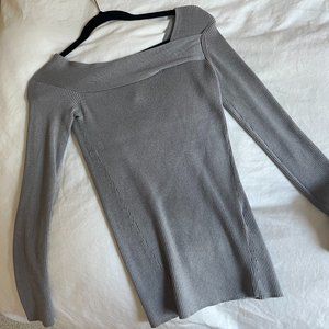 Donna Karan gray off the shoulder top